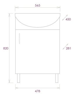 Напольная тумба под раковину Onika Эко 105207 52см белый/дуб сонома